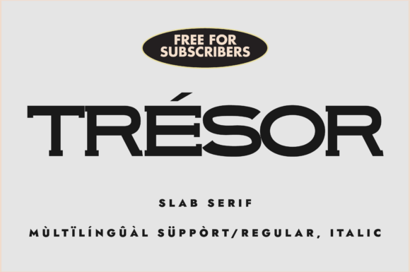 Trèsor: A Stylish Slab Serif Font for Makers